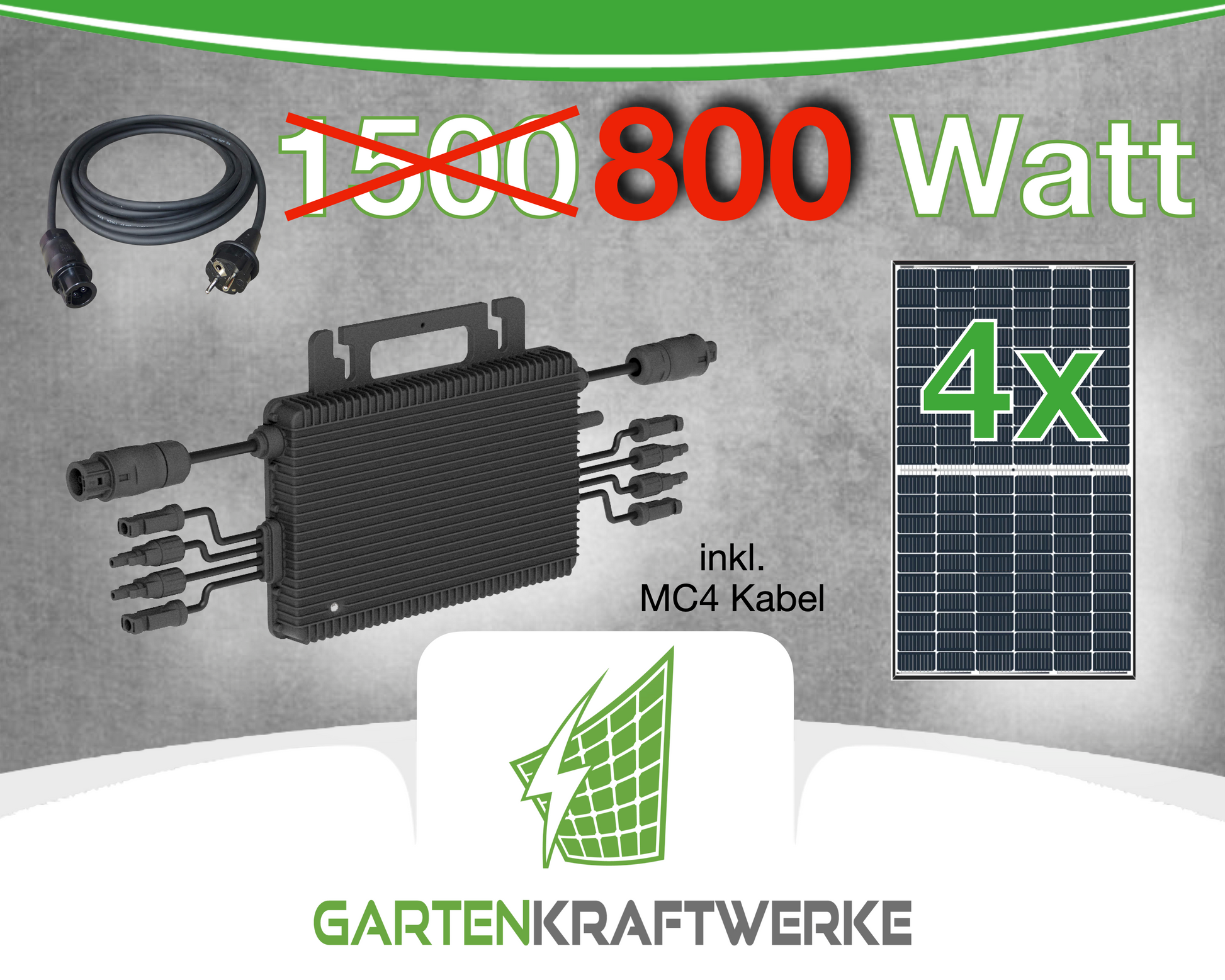 800 / 1740 Watt Balkonkraftwerk Effizienz Paket Plus HOYMILES gedrosselt  800 Watt