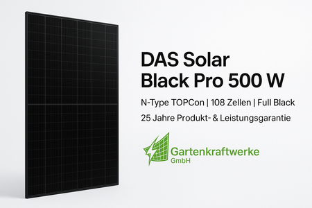 1 x DASolar 500 Watt BIFAZIAL N-Type Full BLACK