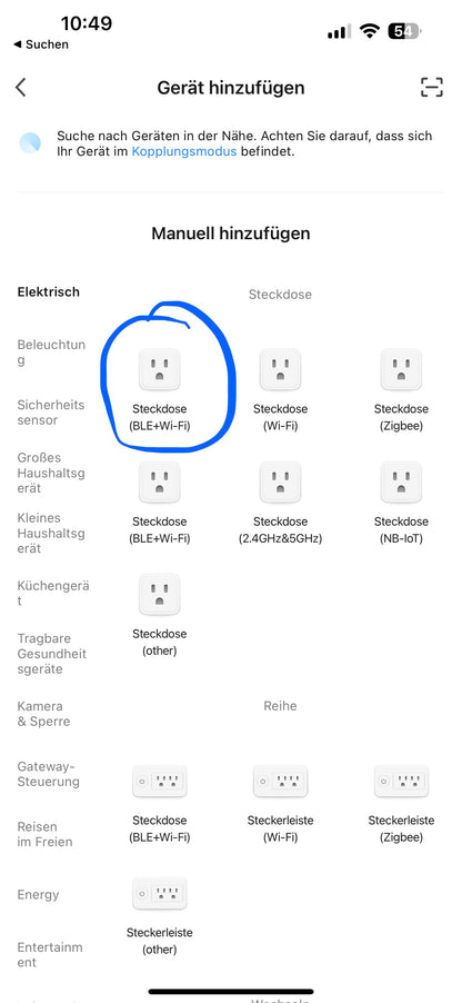 Smart Plug Verbindung mit Smartphone 5
