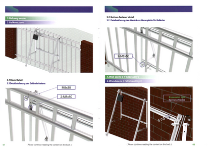 Montageset Balkon / Flachdach Aufständerung
