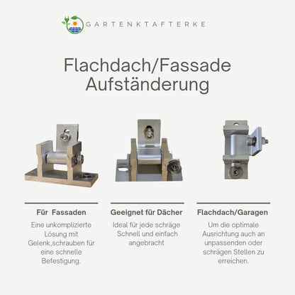 Flachdach Fassade Aufständerung Solarmodul Halterung Balkonkraftwerk PV