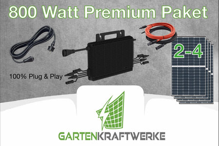 Premium 800 Watt mit 455W Modulen + WLAN Balkonkraftwerk HOYMILES  mit Premium N-Type - BIFAZIAL